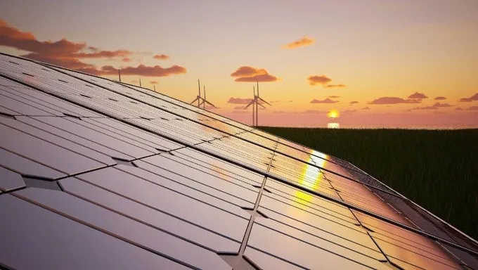 Paneles solares al atardecer con aerogeneradores al fondo - energía renovable Eltex